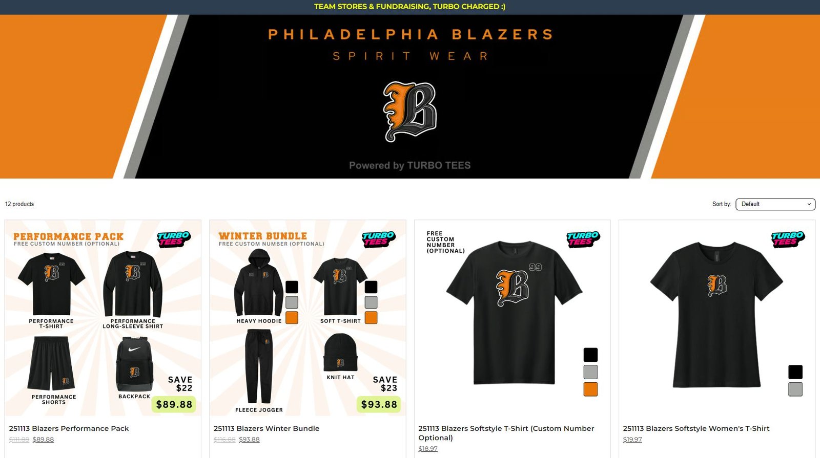 Philadelphia Blazers team store — powered by Turbo Tees