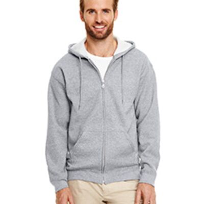 Adult Heavy 8 oz., 50/50 Blend Full-Zip Hooded Sweatshirt (Style G186) Thumbnail